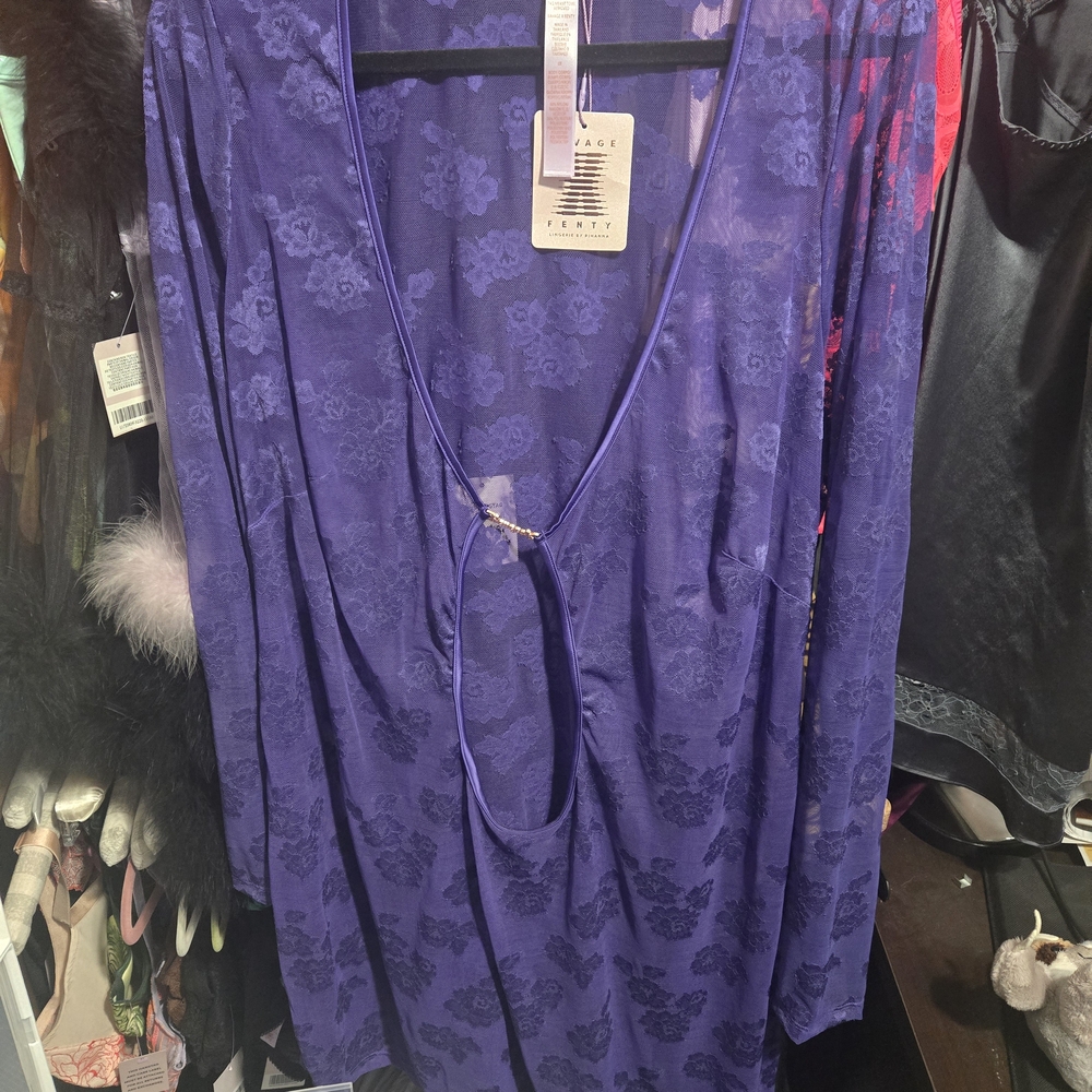 Savage X Fenty Purple Lace Robe